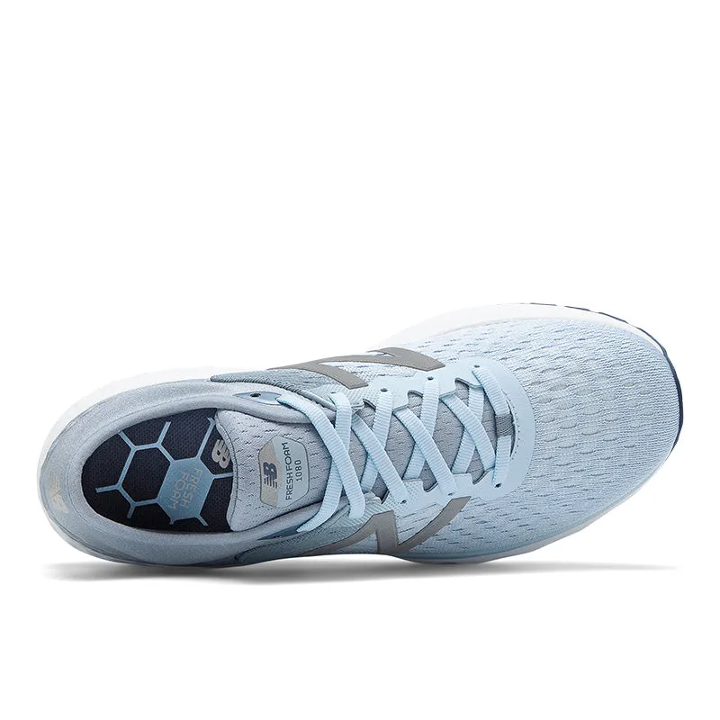 New Balance 1080v9 Running Shoes - Air White with Vintage Indigo Accents
