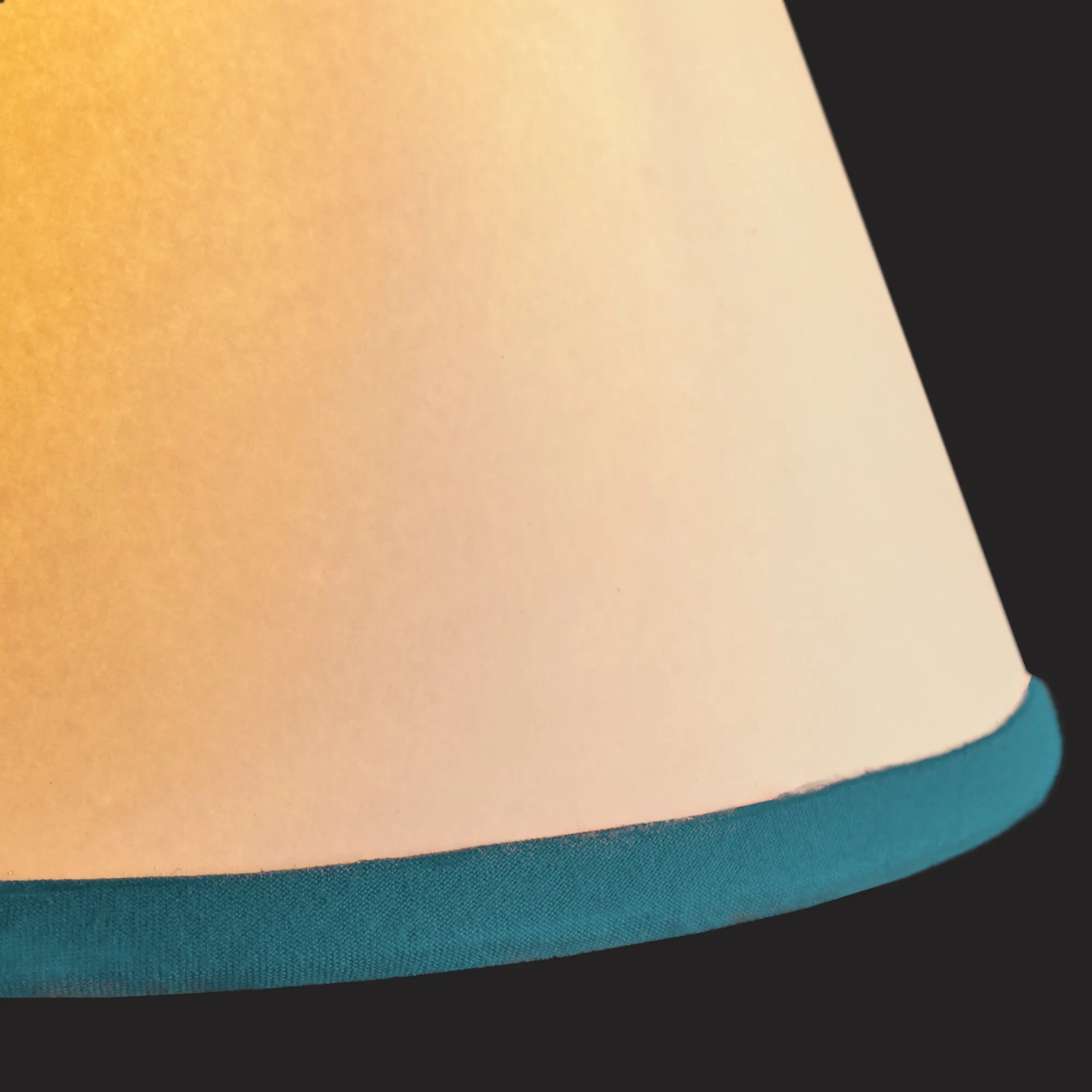 12cm tall tapered Top n Tail shade with candle clip in cream card with azure tape