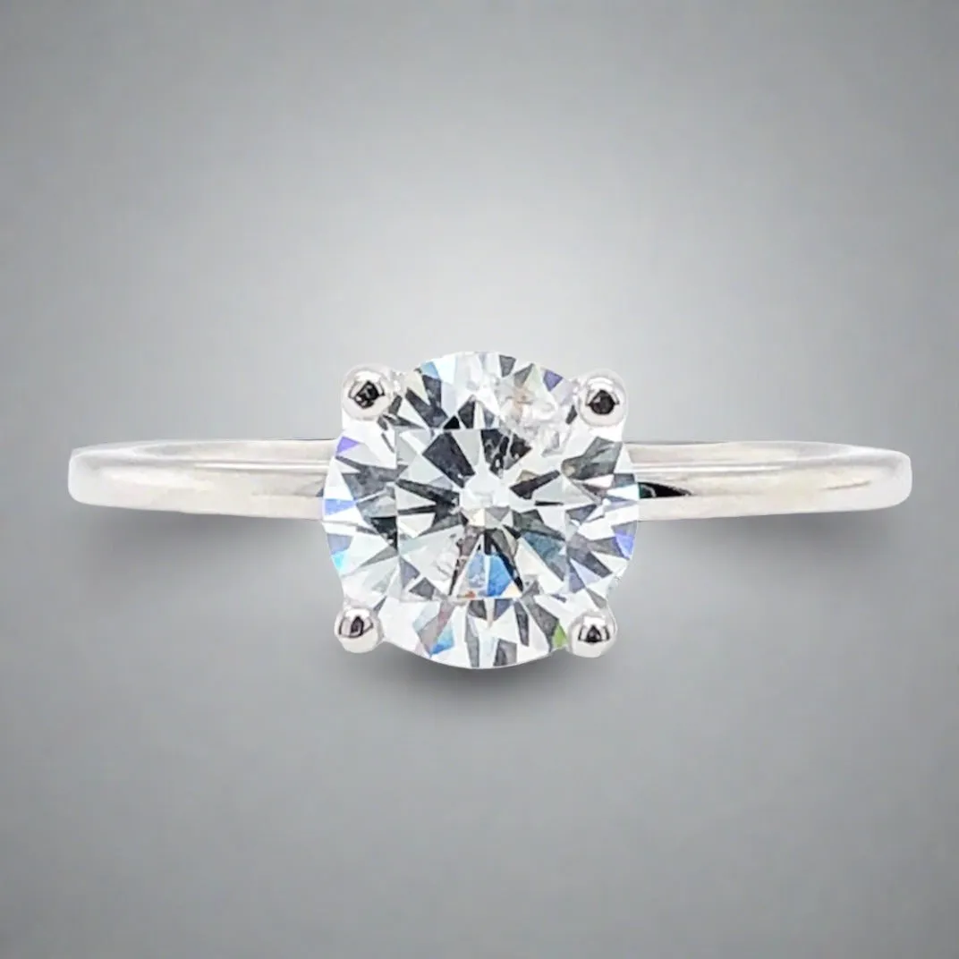 14K W Gold 0.05cttw H/SI1 Solitaire Diamond Mounting