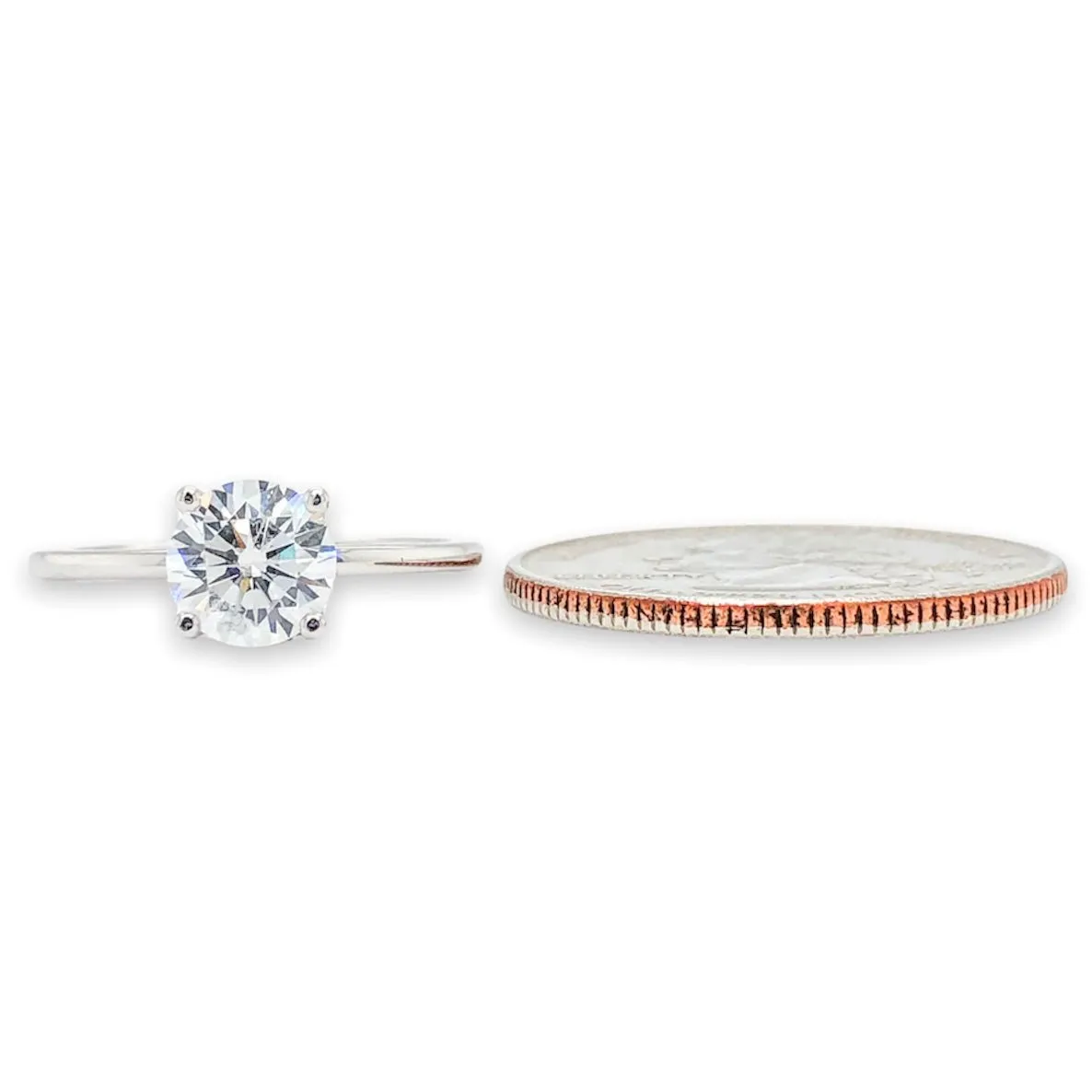 14K W Gold 0.05cttw H/SI1 Solitaire Diamond Mounting