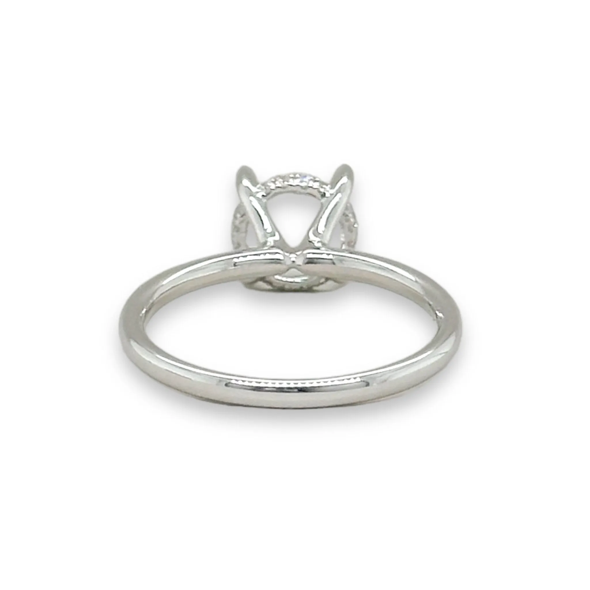 14K W Gold 0.08ctw Hidden Halo Diamond Mounting