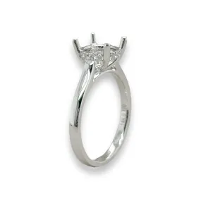 14K W Gold 0.12ctw Hidden Halo Diamond Mounting
