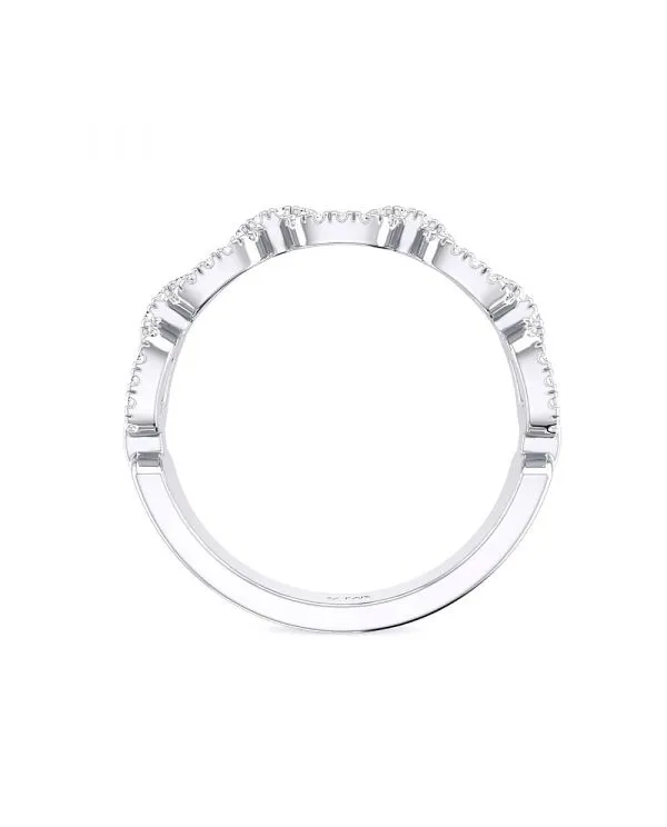 14K W Gold 0.25cttw Chain Link Diamond Ring