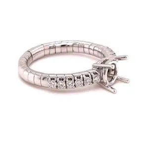 14K W Gold 0.25ctw Flexible Diamond Mounting