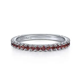 14K W Gold 0.35cttw Garnet Band