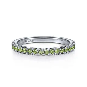 14K W Gold 0.36cttw Peridot Band 2mm