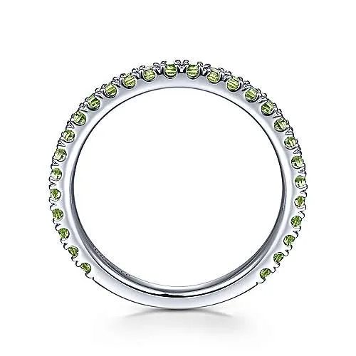 14K W Gold 0.36cttw Peridot Band 2mm
