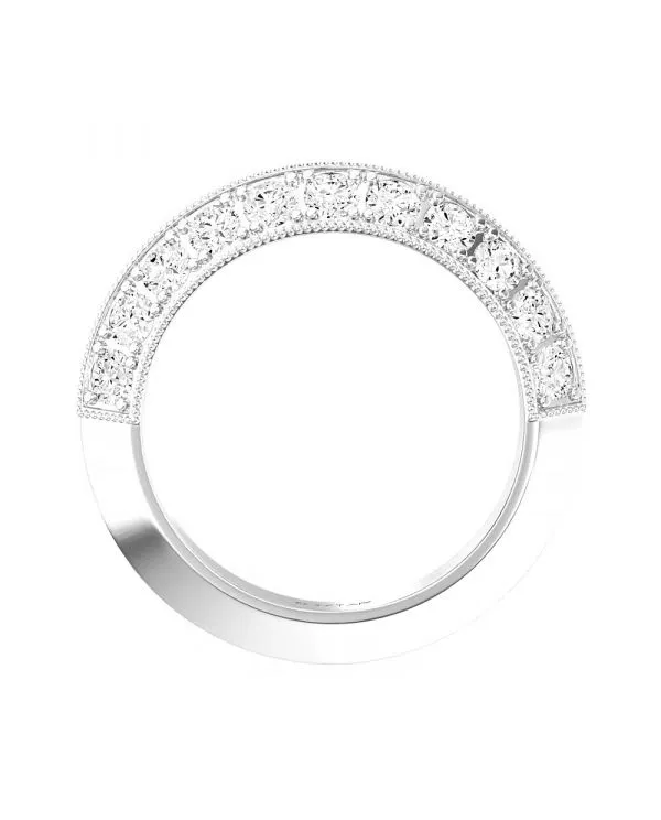 14K W Gold 0.40cttw One Sided Pave Diamond Band