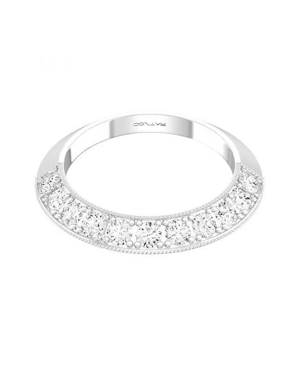 14K W Gold 0.40cttw One Sided Pave Diamond Band