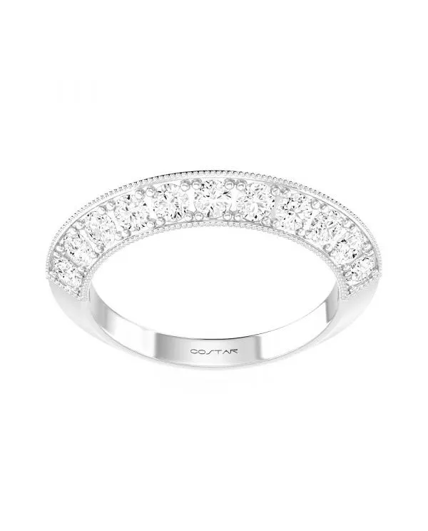 14K W Gold 0.40cttw One Sided Pave Diamond Band