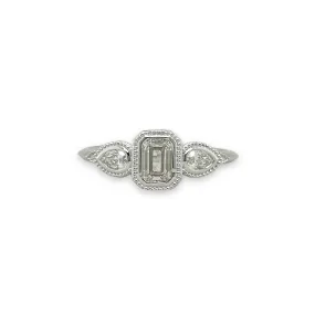 14K W Gold 0.60ctw I/SI1 3 Stone Diamond Ring