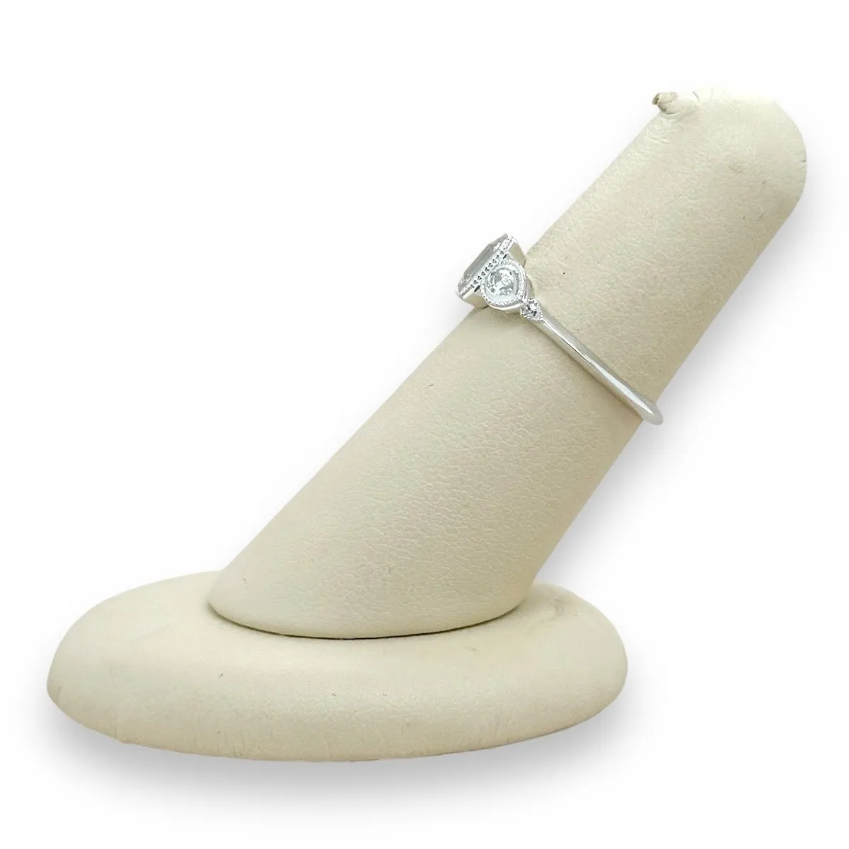 14K W Gold 0.60ctw I/SI1 3 Stone Diamond Ring