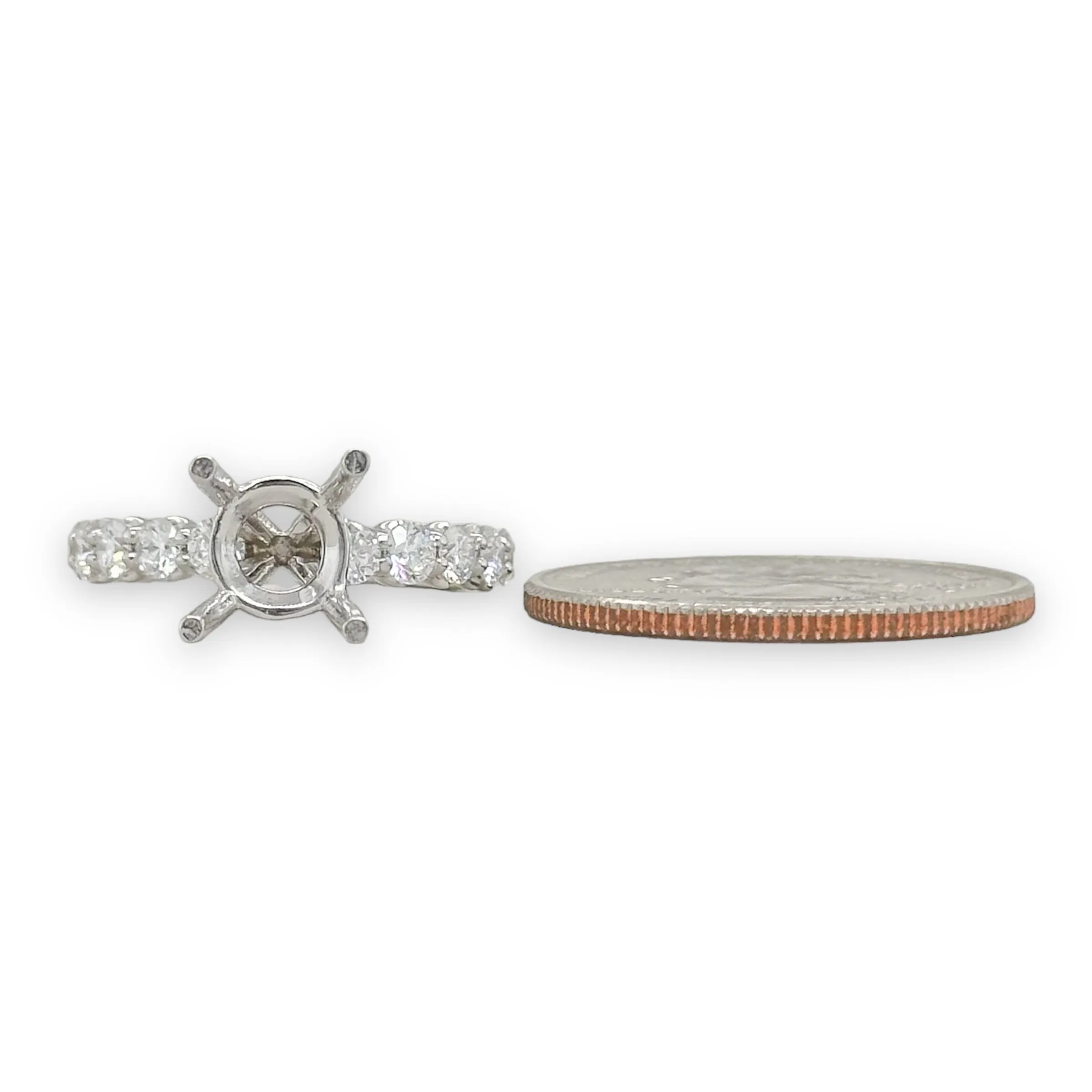 14K W Gold 0.89ctw F/VS2 Lab Created Diamond Mounting