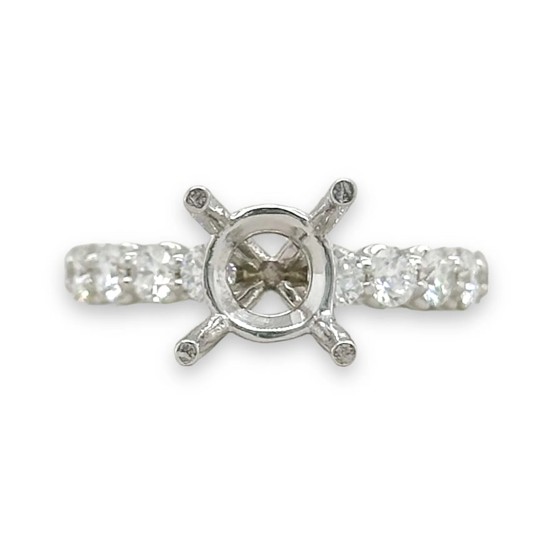 14K W Gold 0.89ctw F/VS2 Lab Created Diamond Mounting