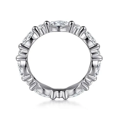 14K W Gold 1.30tw Marquise and Round Diamond Eternity Band