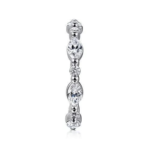 14K W Gold 1.30tw Marquise and Round Diamond Eternity Band
