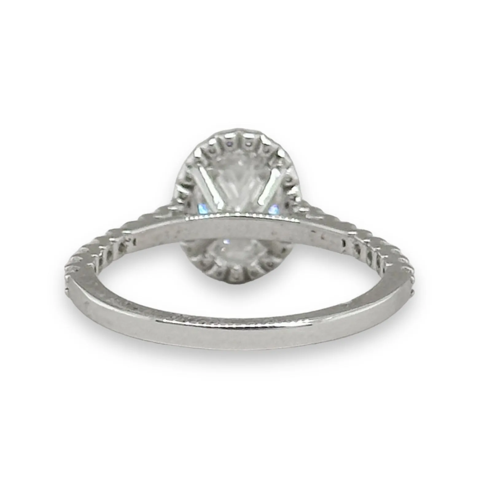14K W Gold 1.32ctw Lab F/VS2 Created Oval Halo Diamond Ring