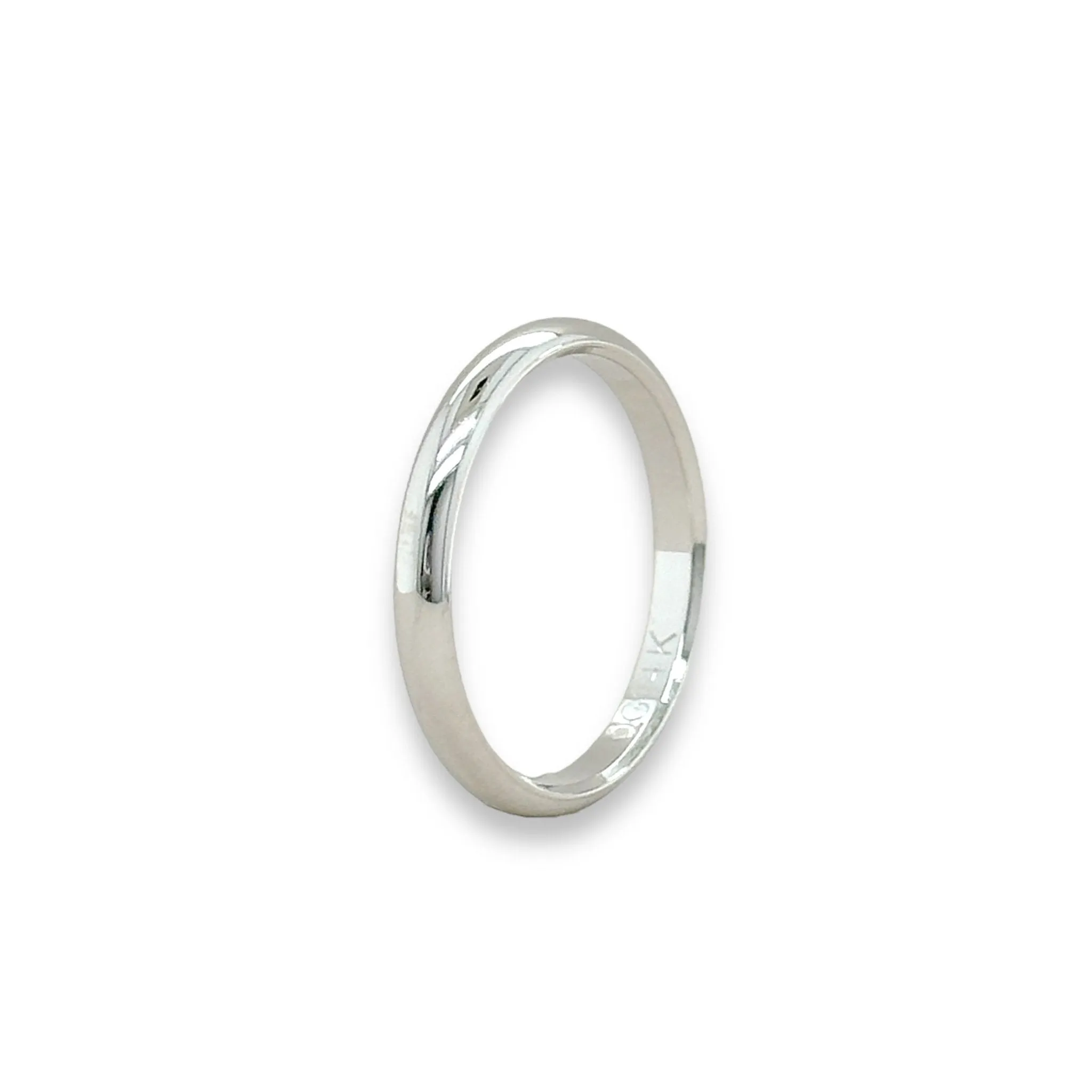 14K W Gold 2.5mm Thin Band