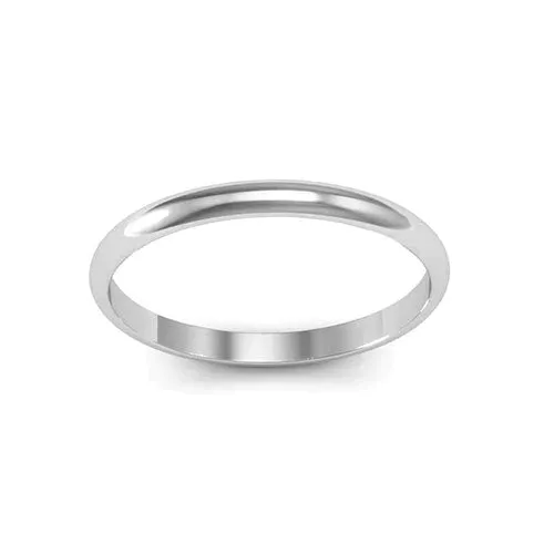 14K W Gold 2mm Wedding Band 2.0grms