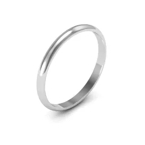 14K W Gold 2mm Wedding Band 2.0grms
