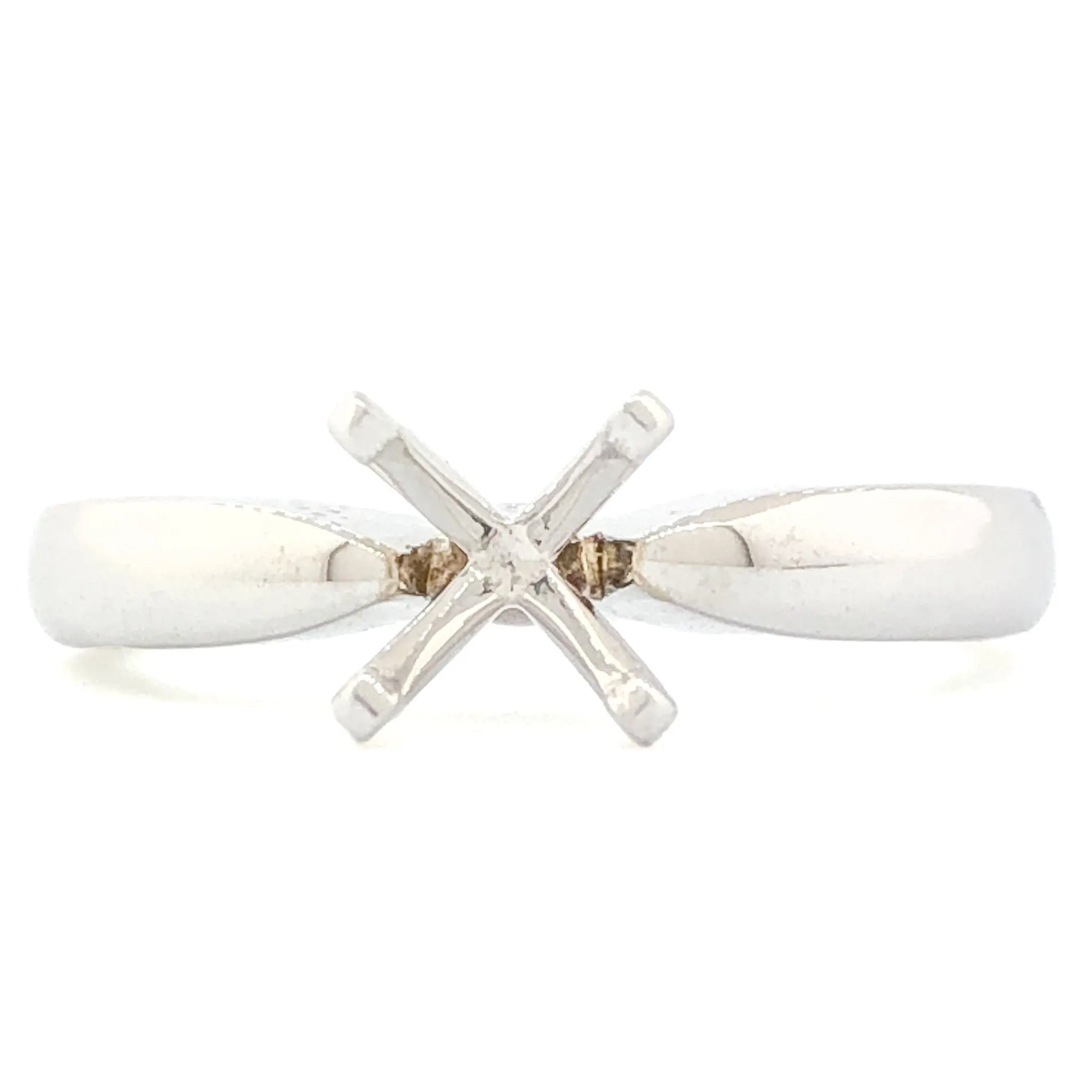 14K W Gold 4 Prong High Polish Mounting