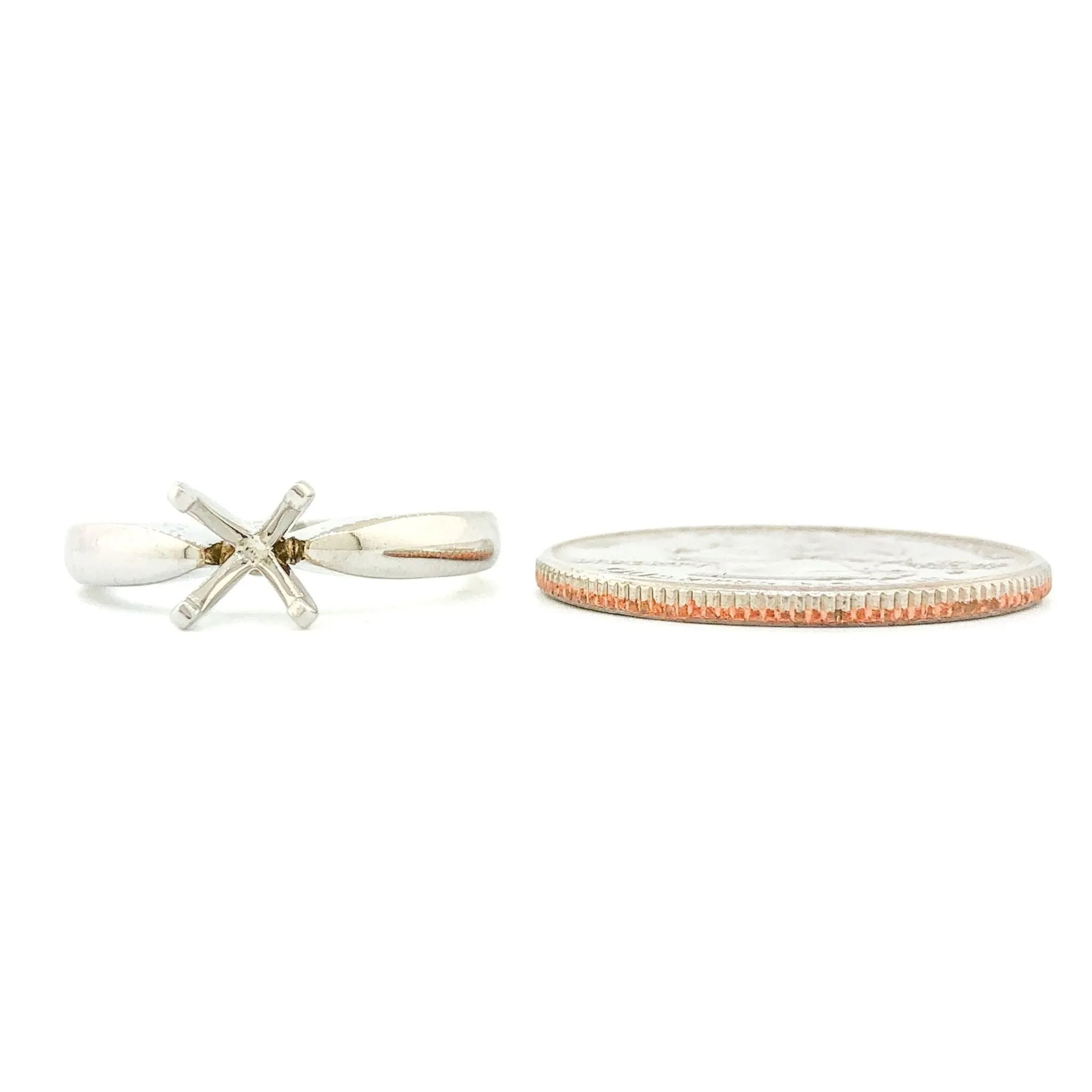 14K W Gold 4 Prong High Polish Mounting