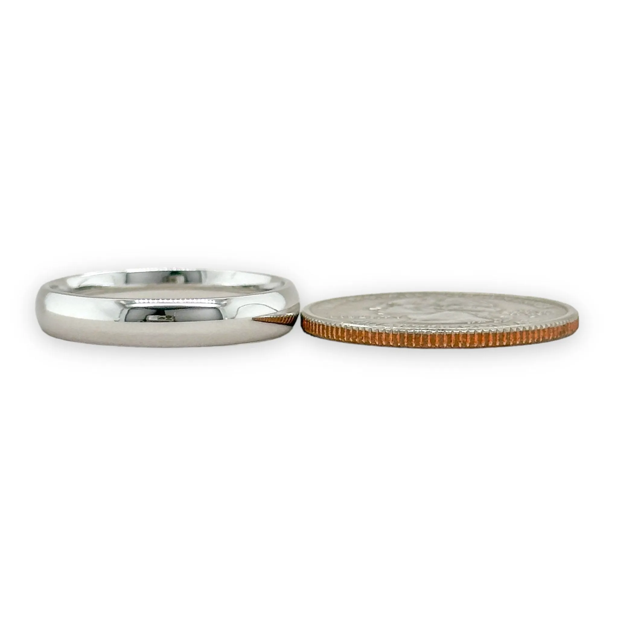 14K W Gold 4mm Plain Band