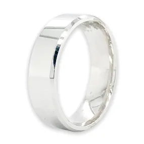 14K W Gold 6mm Flat Wedding Band