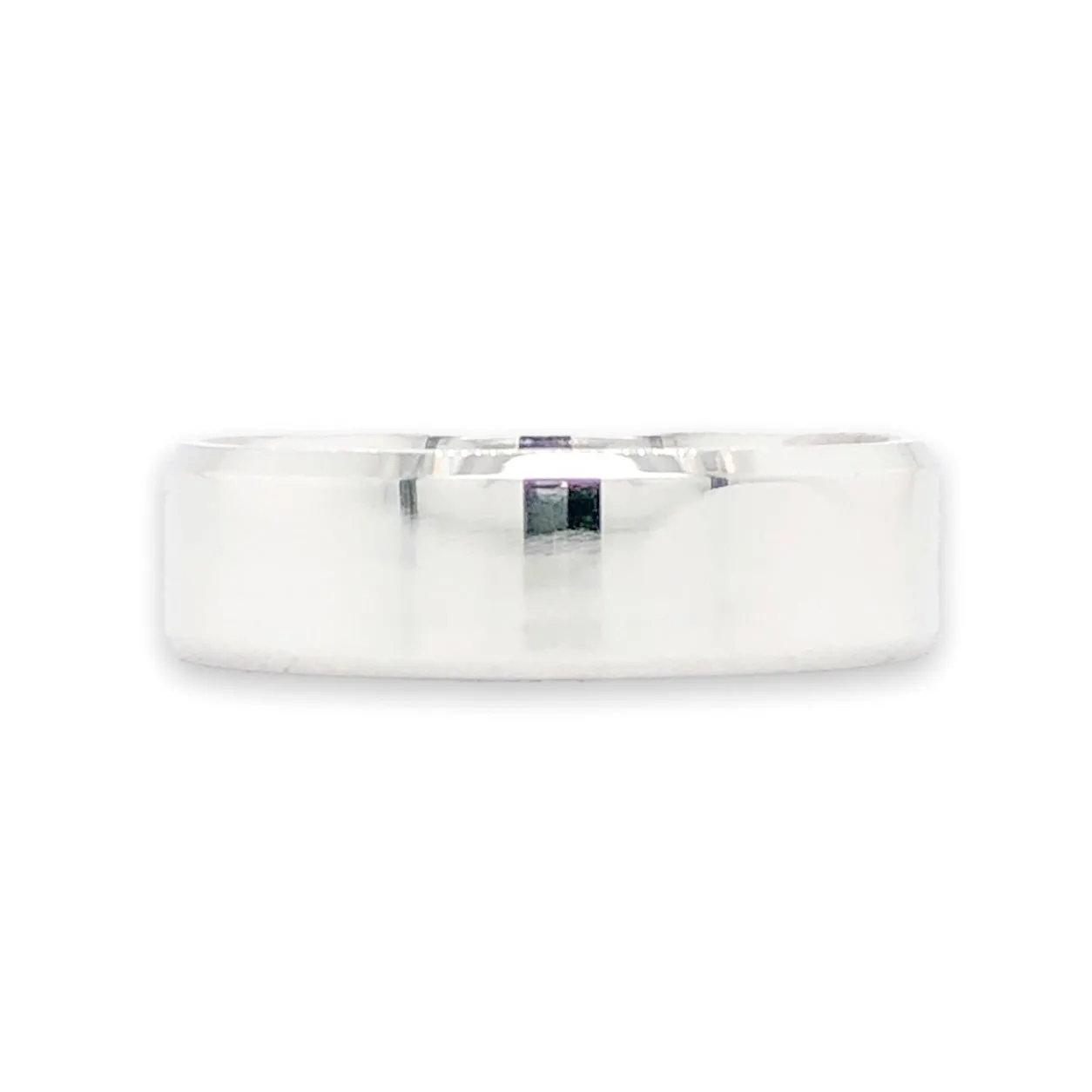 14K W Gold 6mm Flat Wedding Band