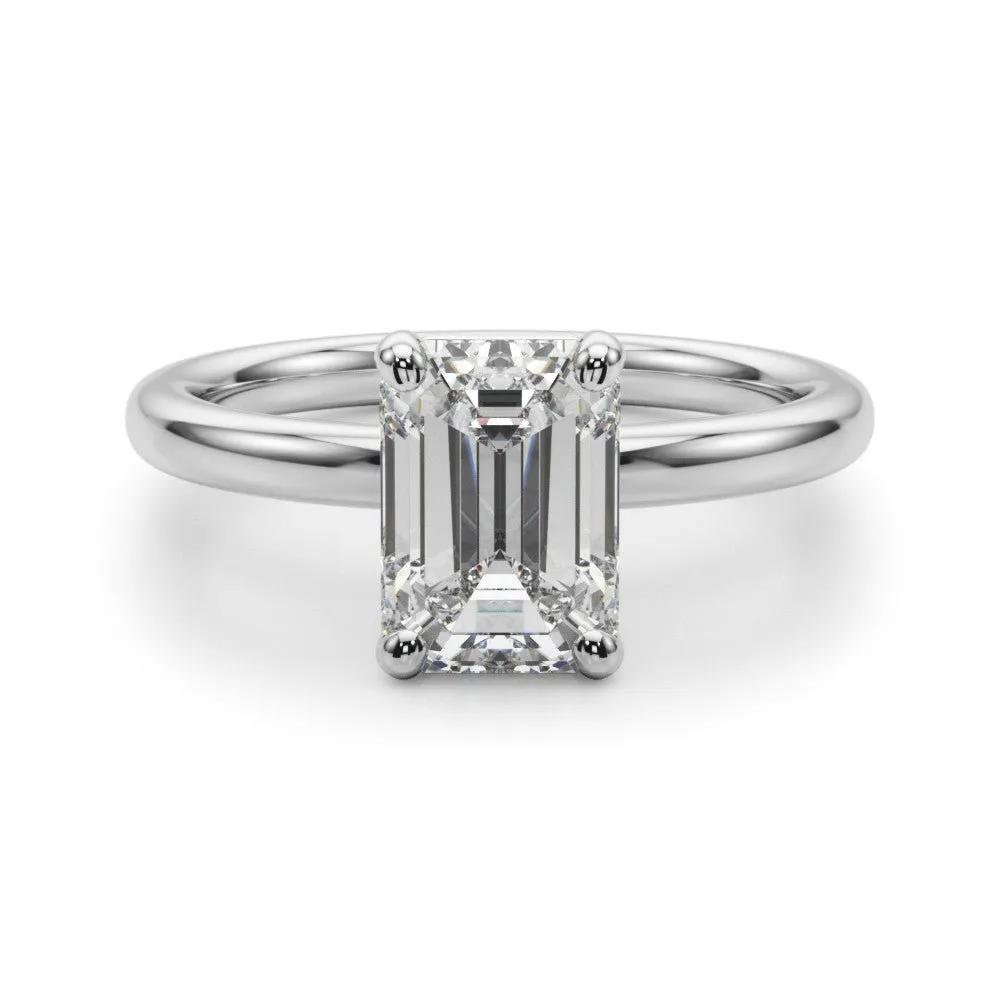 14K W Gold Emerald Cut Mounting 8.5X6