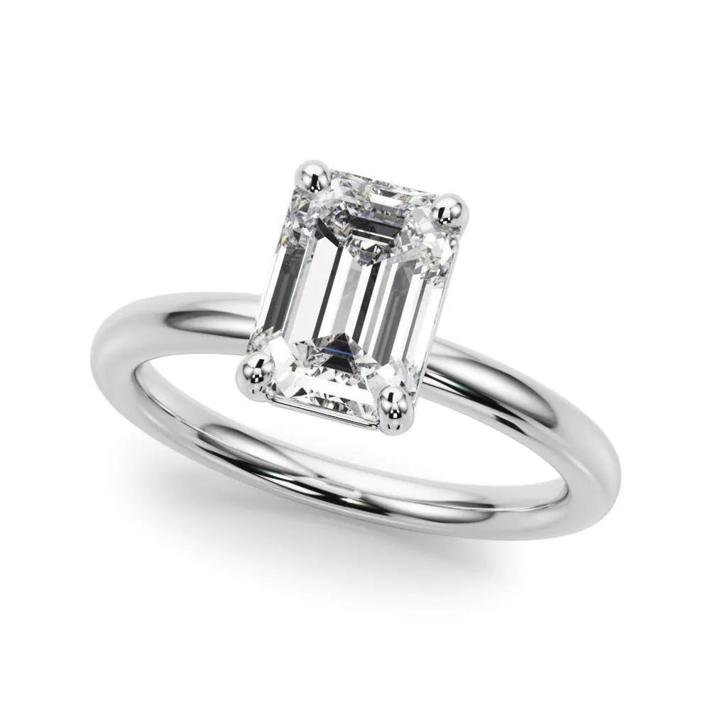 14K W Gold Emerald Cut Mounting 8.5X6