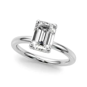 14K W Gold Emerald Cut Mounting 8.5X6