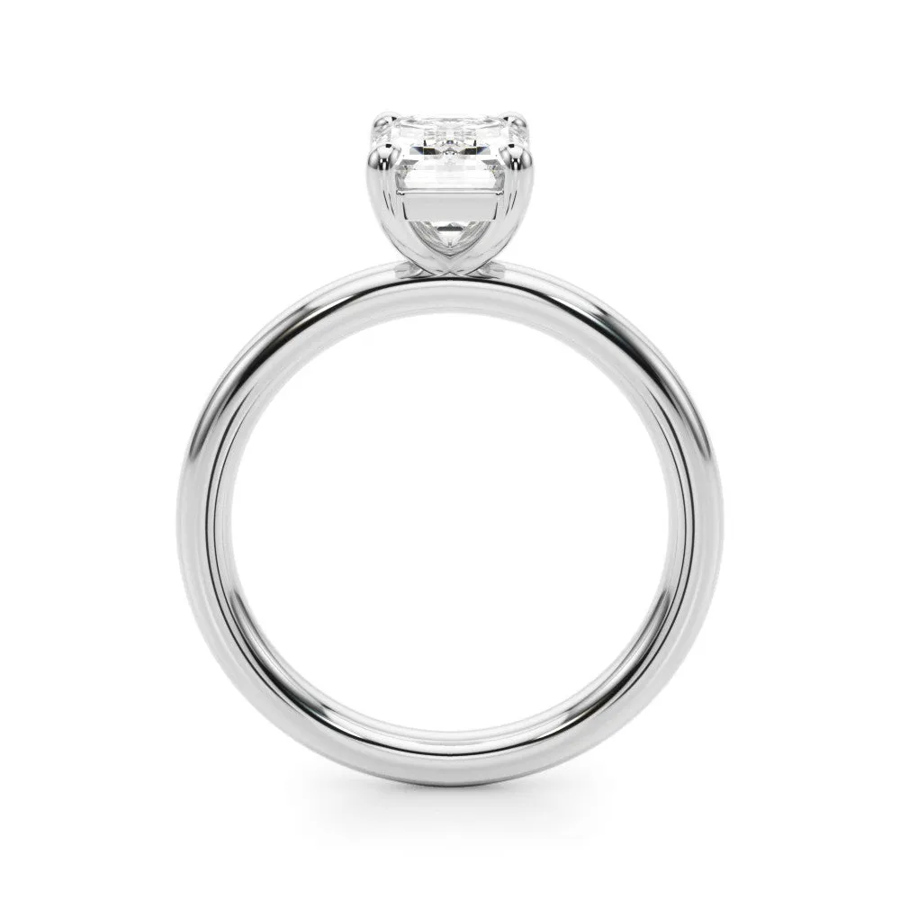 14K W Gold Emerald Cut Mounting 8.5X6