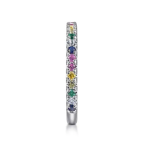 14K W Gold Multi Gemstone Band