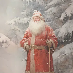 24x24 Unframed Stretched Canvas - Santa in Snow (6 PACK)