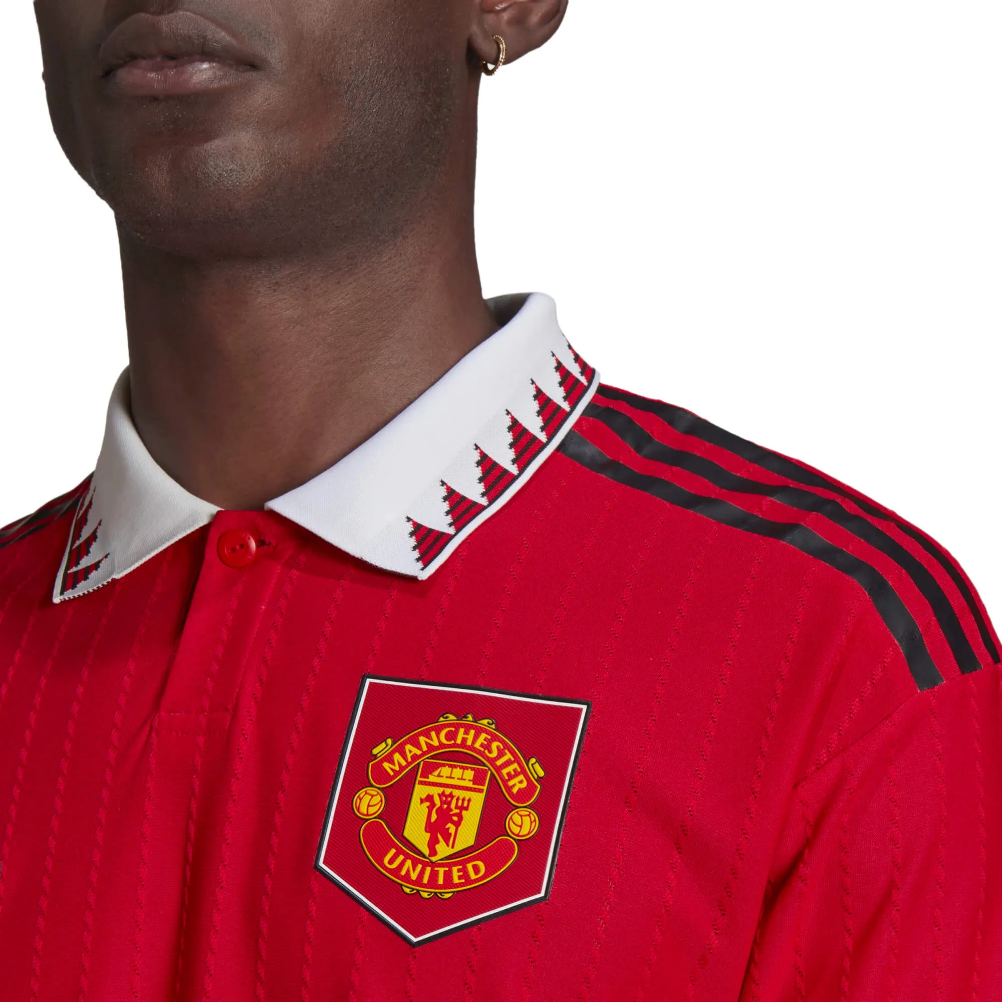 adidas Men's Manchester United 2022/23 Authentic Home Jersey Real Red/White