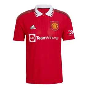 adidas Men's Manchester United 2022/23 Authentic Home Jersey Real Red/White