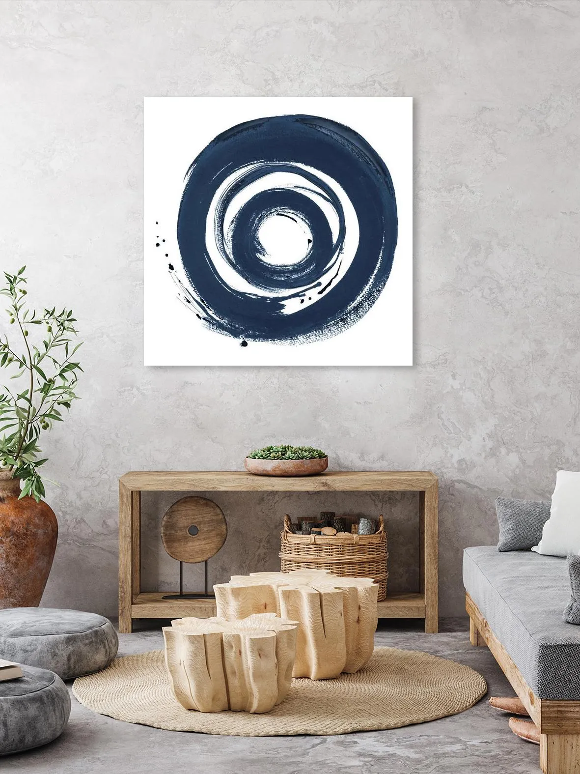 African Navy Circle Abstract