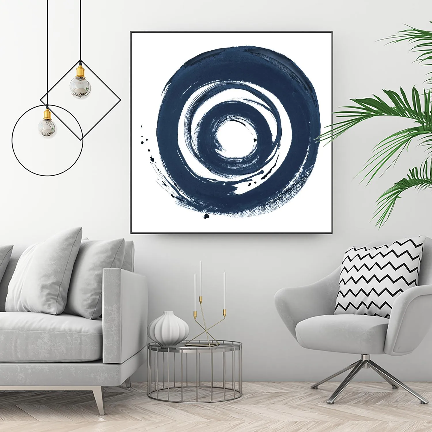 African Navy Circle Abstract