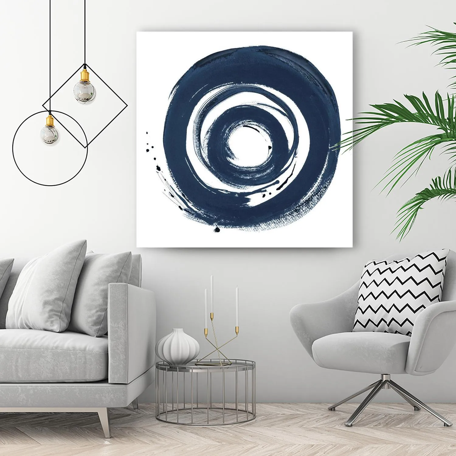African Navy Circle Abstract