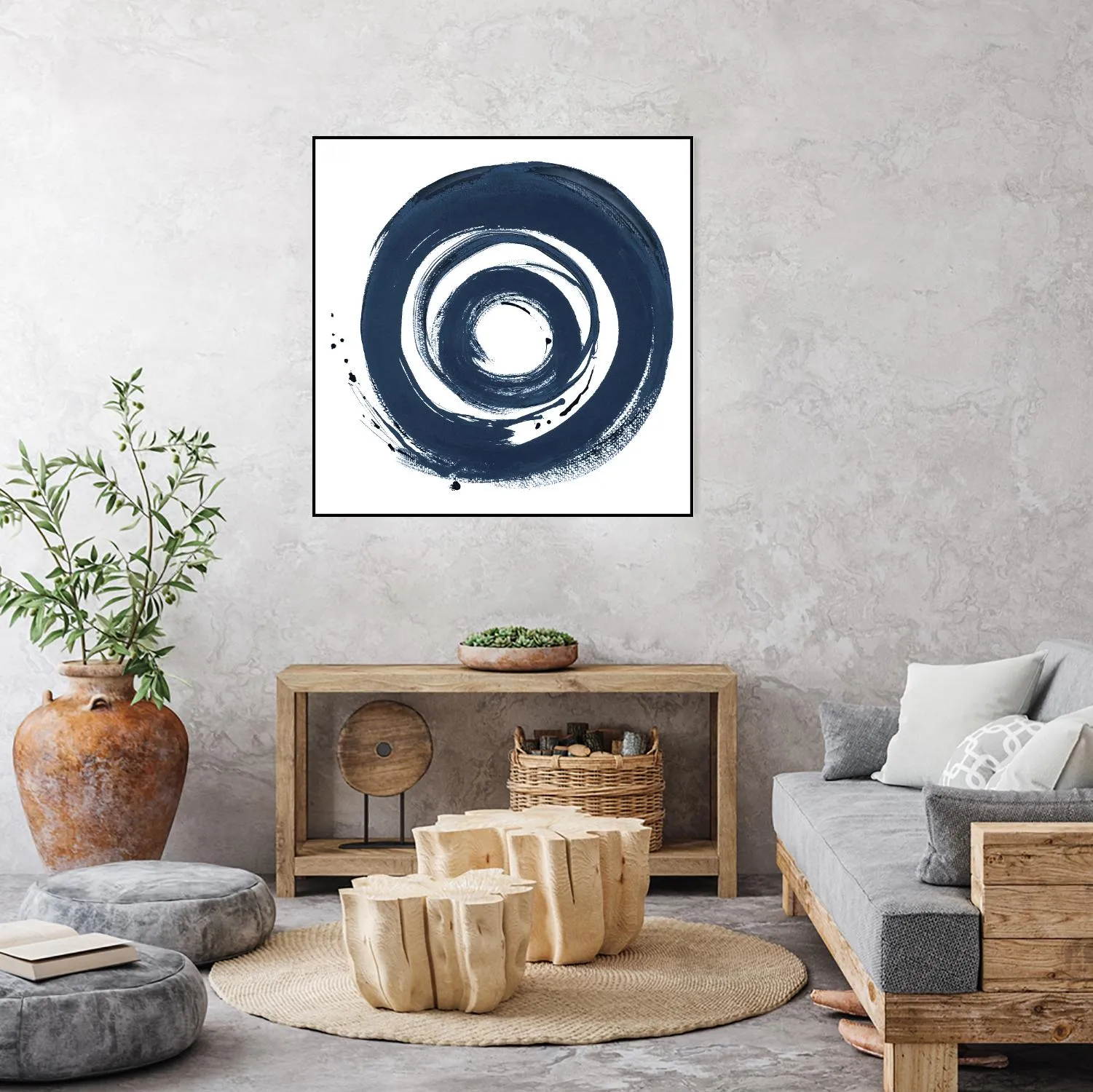 African Navy Circle Abstract