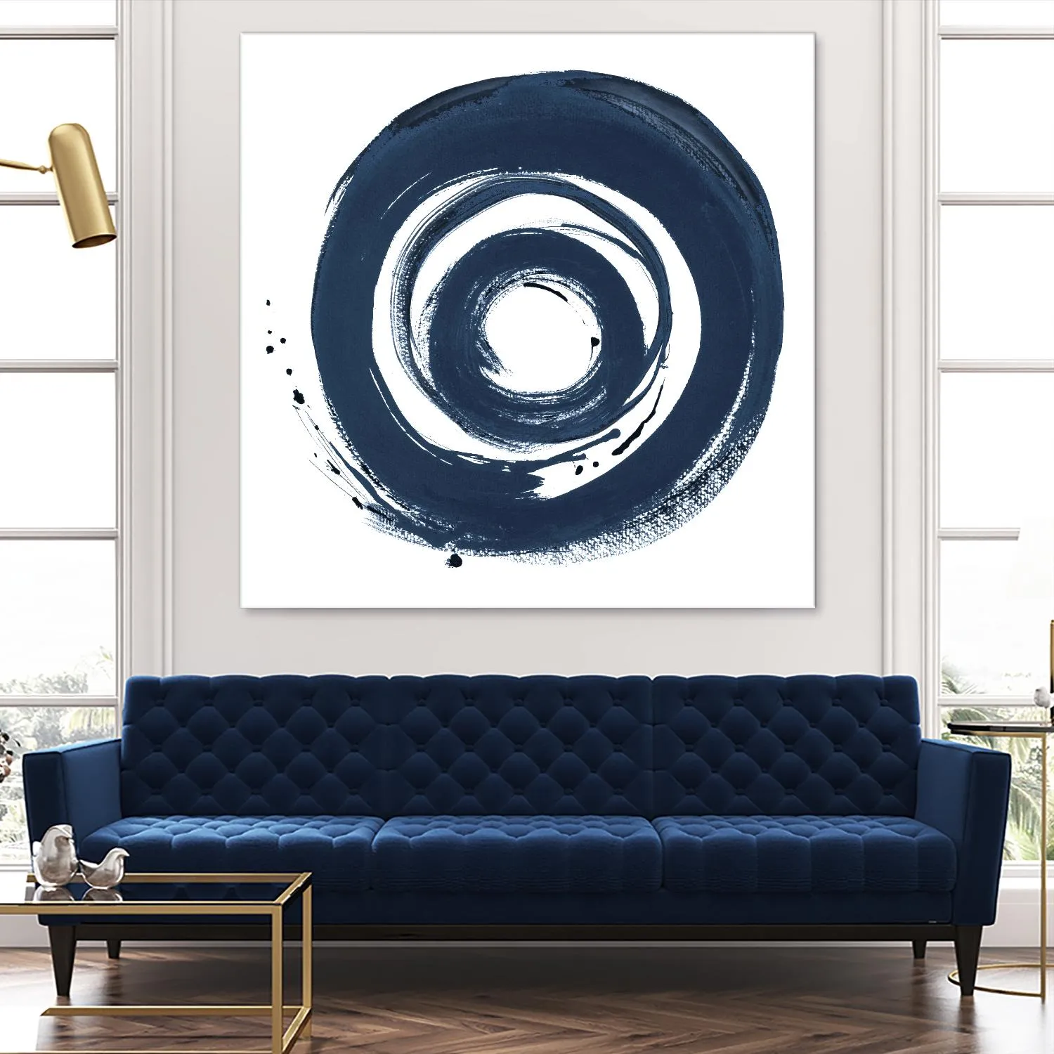 African Navy Circle Abstract