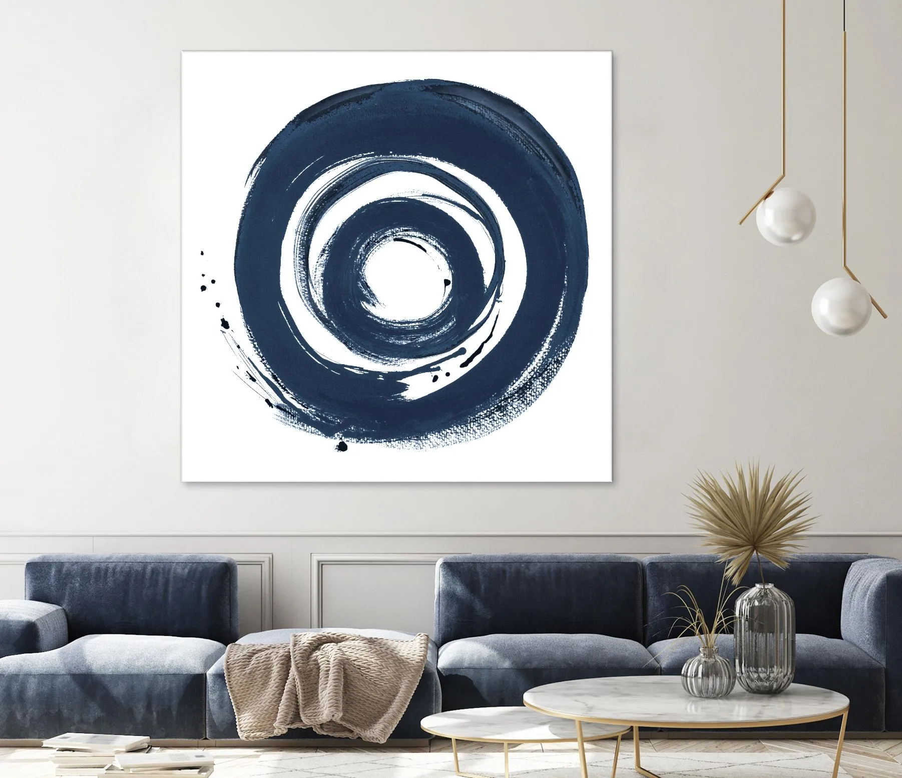African Navy Circle Abstract