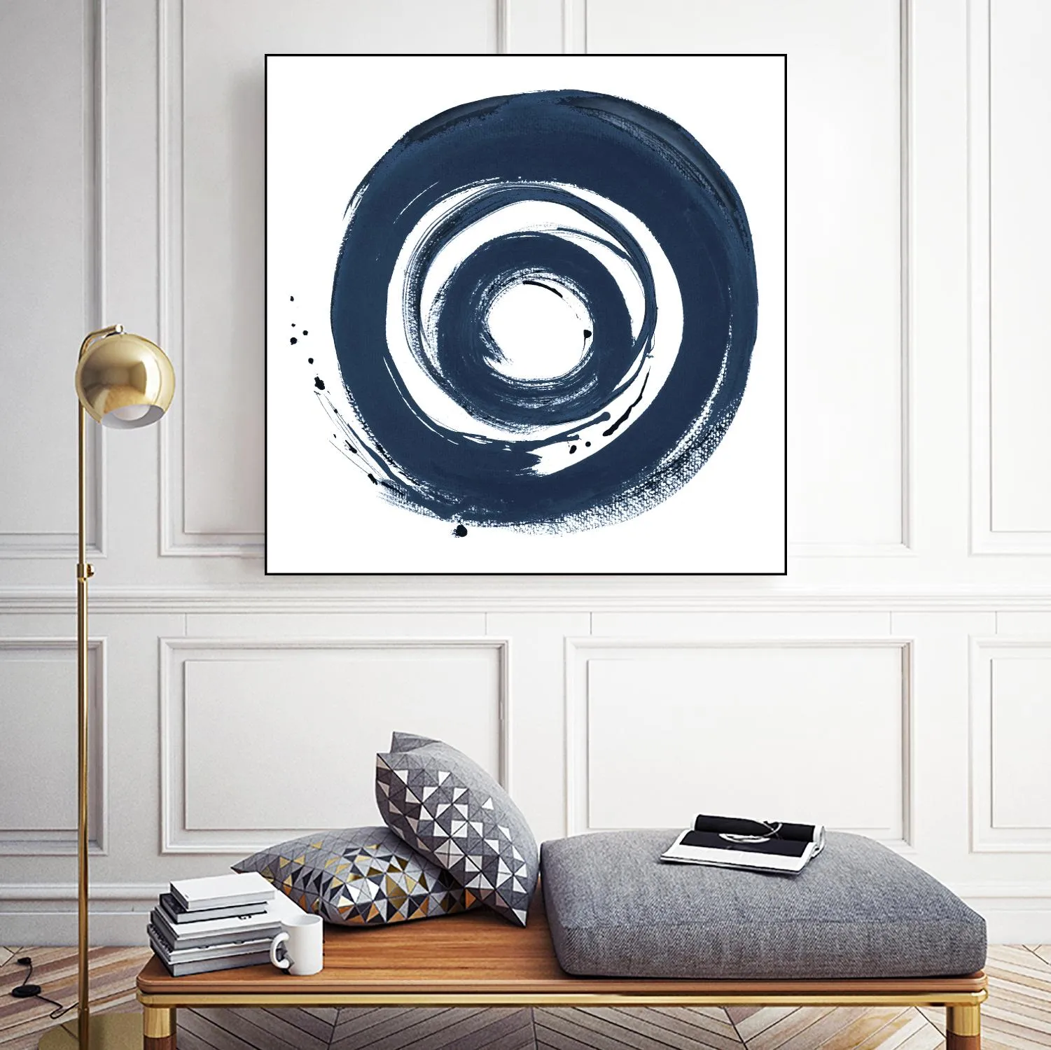 African Navy Circle Abstract