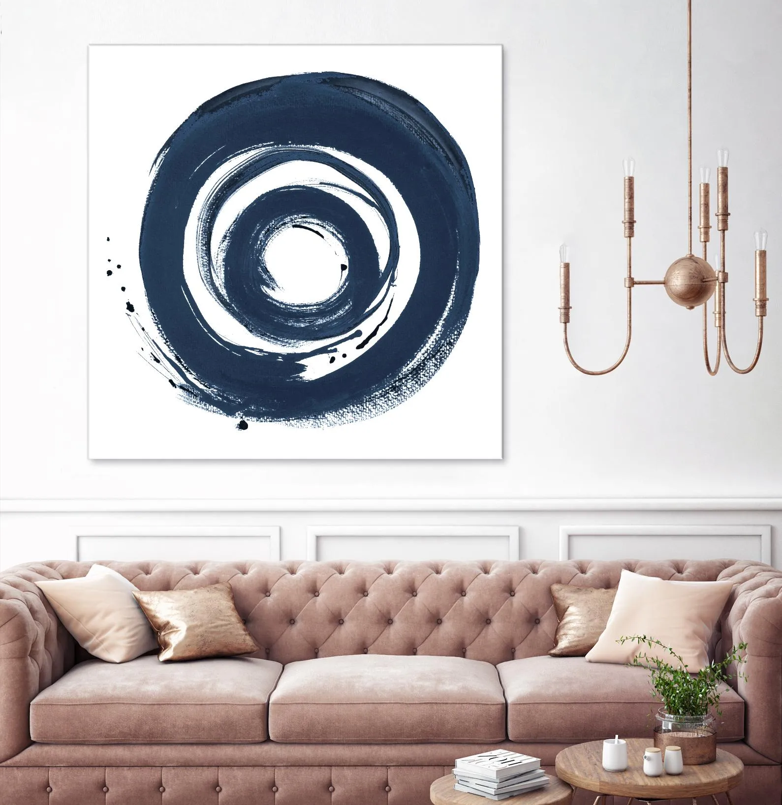 African Navy Circle Abstract