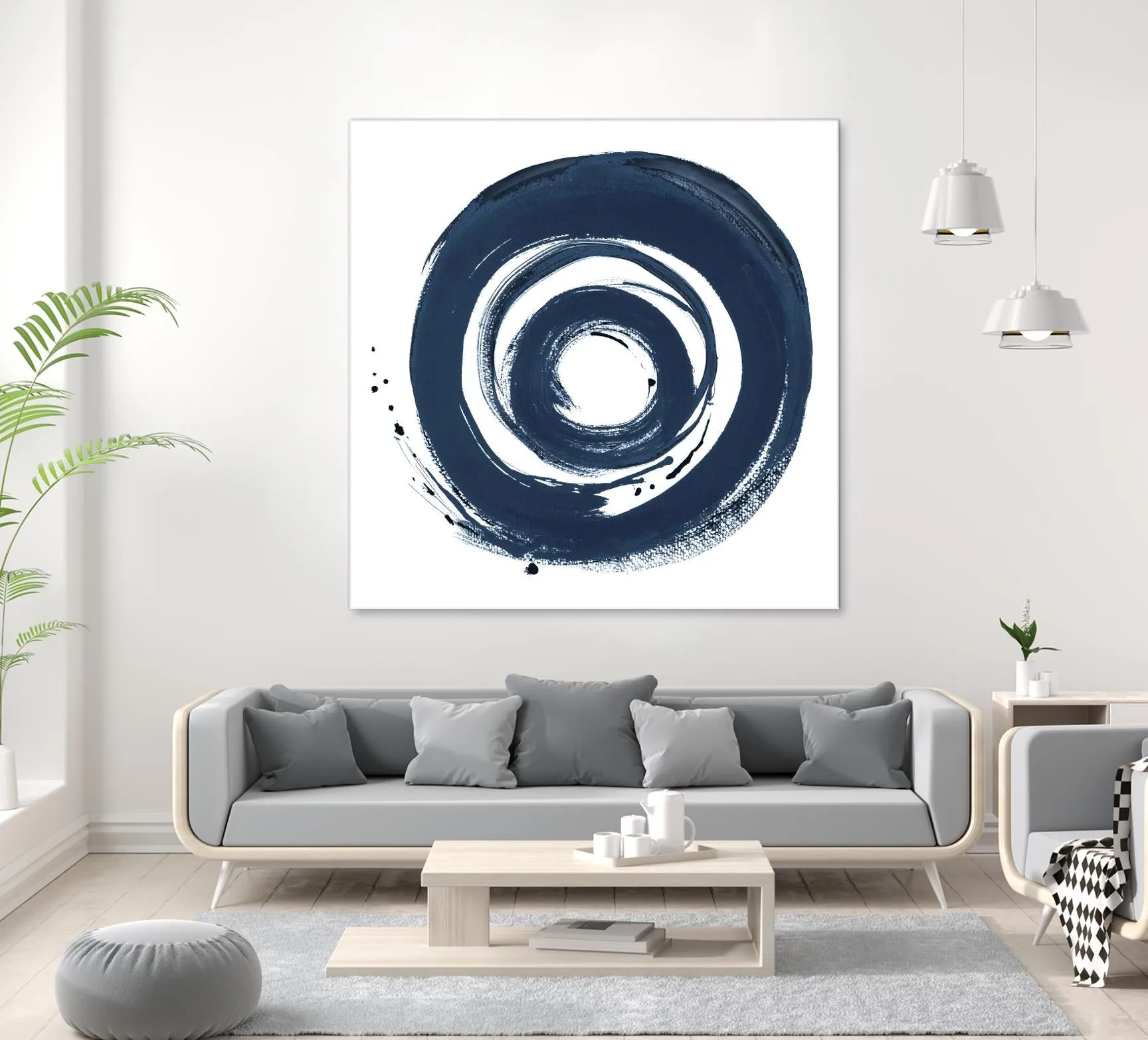 African Navy Circle Abstract