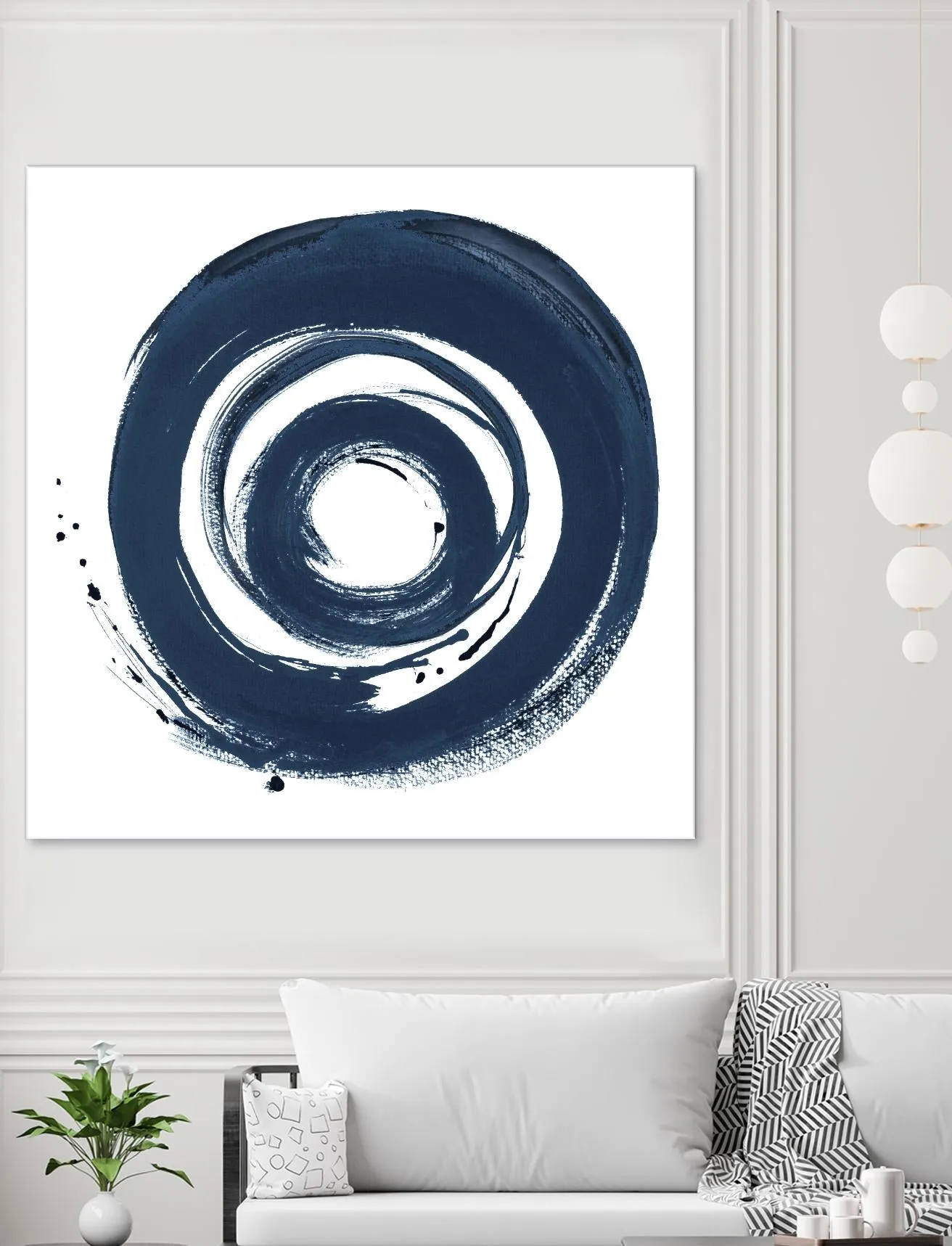 African Navy Circle Abstract
