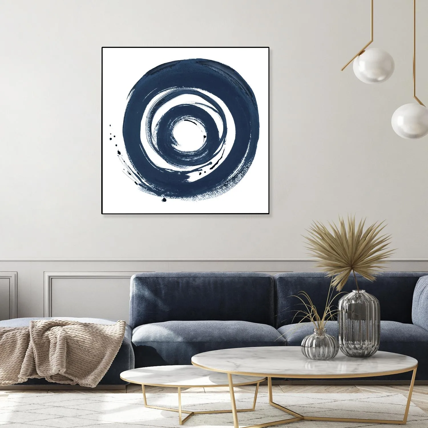 African Navy Circle Abstract