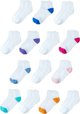 Amazon Essentials Unisex Kids and Toddlers' Cotton Ankle Socks, 14 Pairs