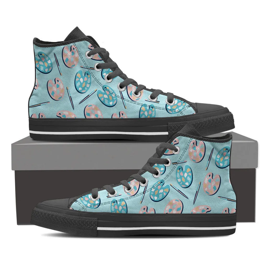 Sure! Heres an optimized title with modifiers: Vibrant Artist Palette Patterned Sneakers – Creative and Comfortable Shoes